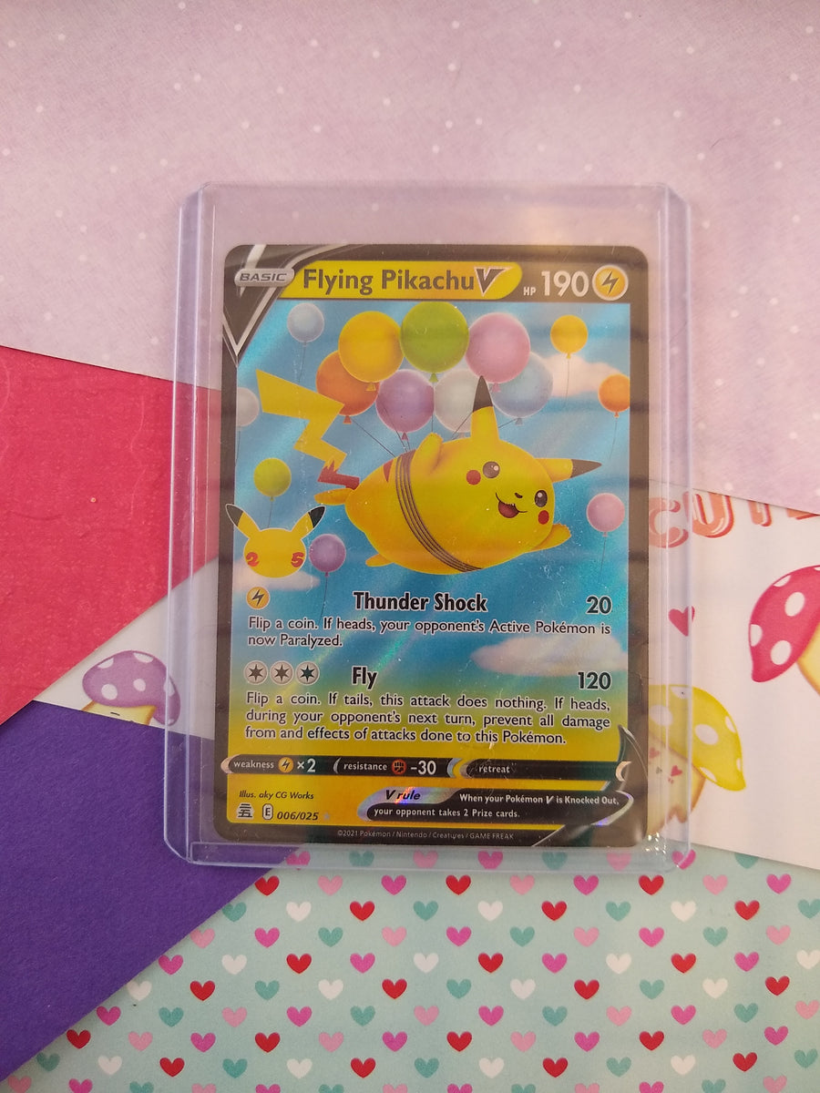 Pokemon TCG Flying Pikachu V Celebrations Full Art Holo Card 006/025 - Pfaltzcraftsmore Pokemon TCG Flying Pikachu V Celebrations Full Art Holo Card 006/025 - Pfaltzcraftsmore