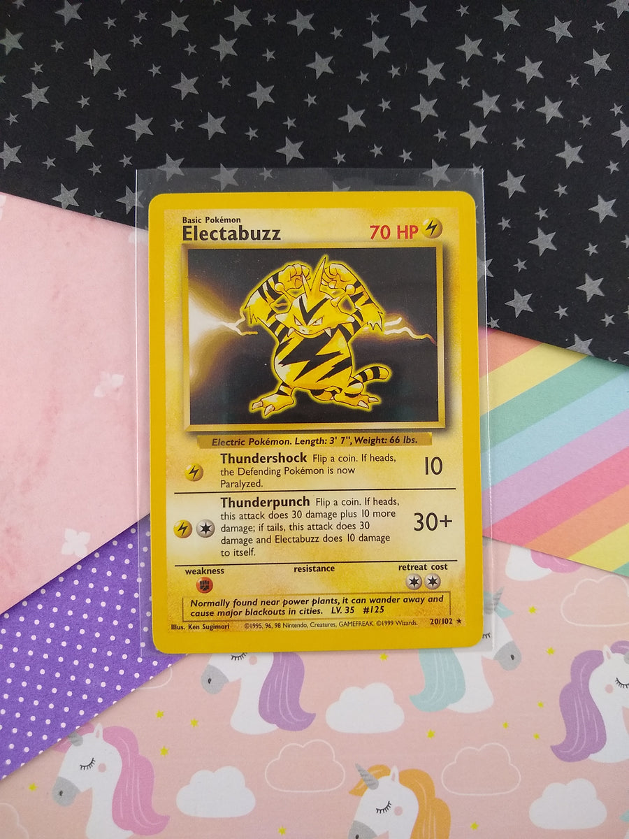Vintage Rare - Electabuzz Base Set Non-Holo Pokemon Card 20/102