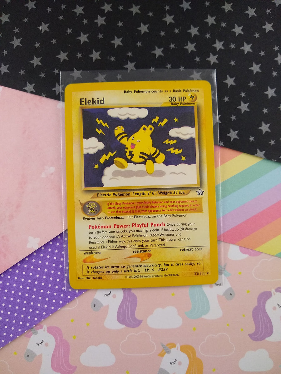 Vintage Rare - Elekid Neo Genesis Non-Holo Pokemon Card 22/111 - VG Vintage Rare - Elekid Neo Genesis Non-Holo Pokemon Card 22/111 - VG