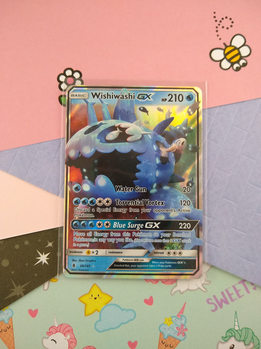 Pokemon TCG - Wishiwashi GX Guardians Rising Full Art Holo Card 38
