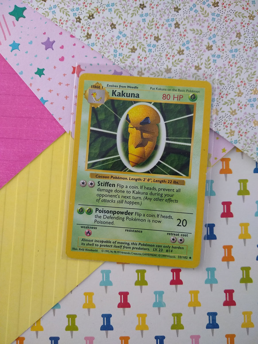1995 kakuna pokemon card value Vintage Uncommon Kakuna Pokemon Card 33/102