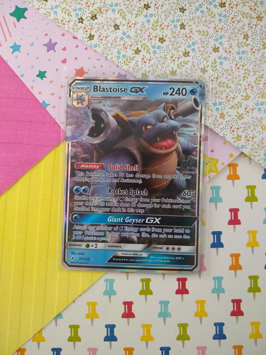 Pokemon TCG - Blastoise GX Unbroken Bonds Full Art Holo Card