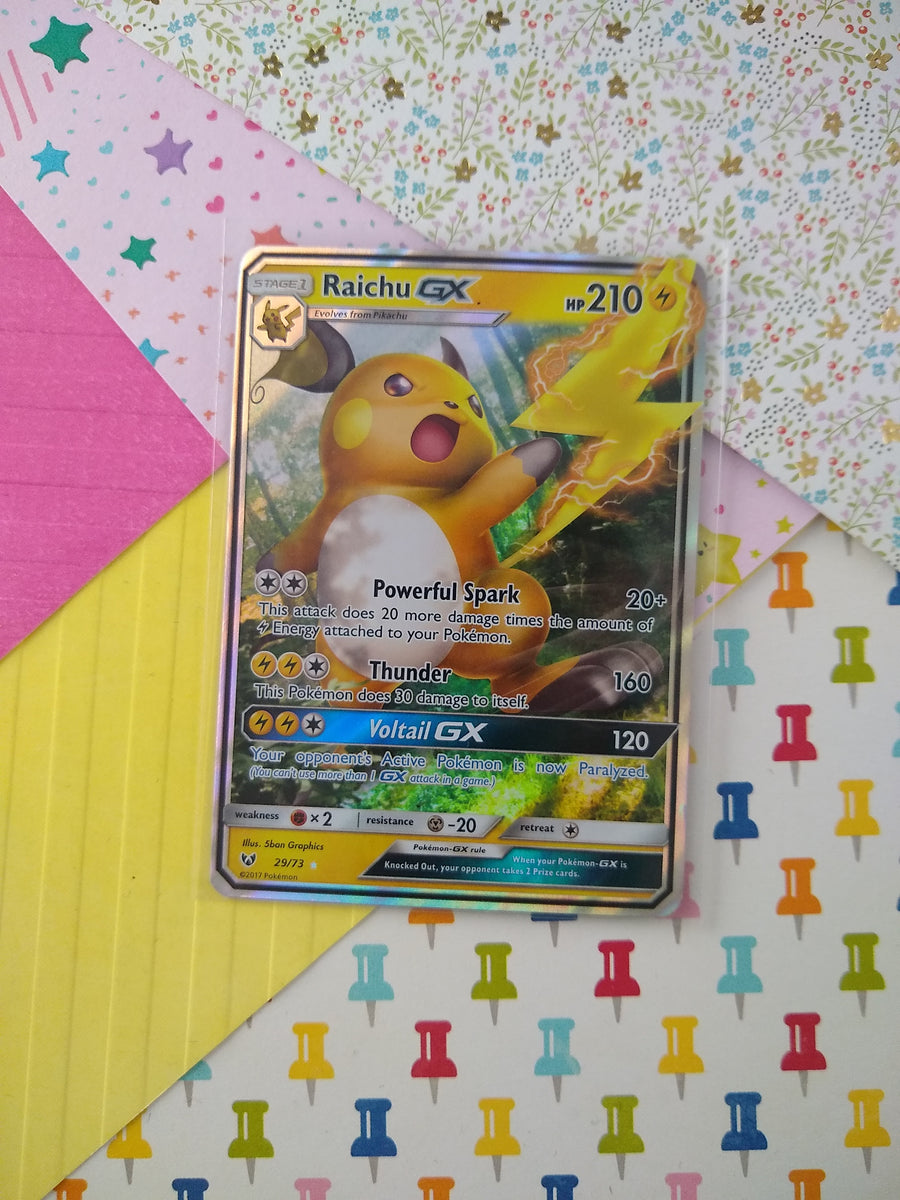 Pokemon TCG - Raichu GX Shining Legends Full Art Holo Card 29/73 - VG Pfaltzcraftsmore Pokemon TCG - Raichu GX Shining Legends Full Art Holo Card 29/73 - VG Pfaltzcraftsmore