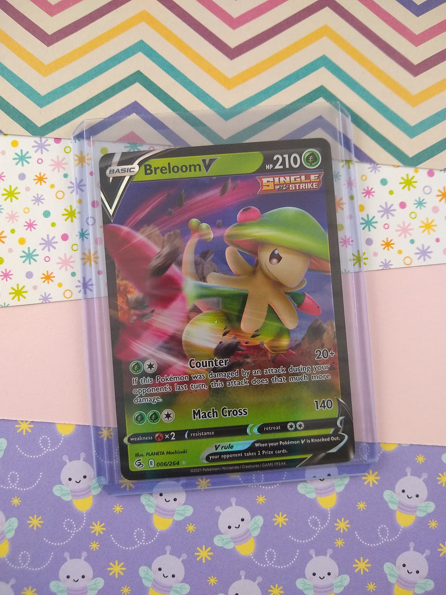 breloom v pokemon card value Pokemon TCG - Breloom V Fusion Strike Full Art Holo Card 006/264