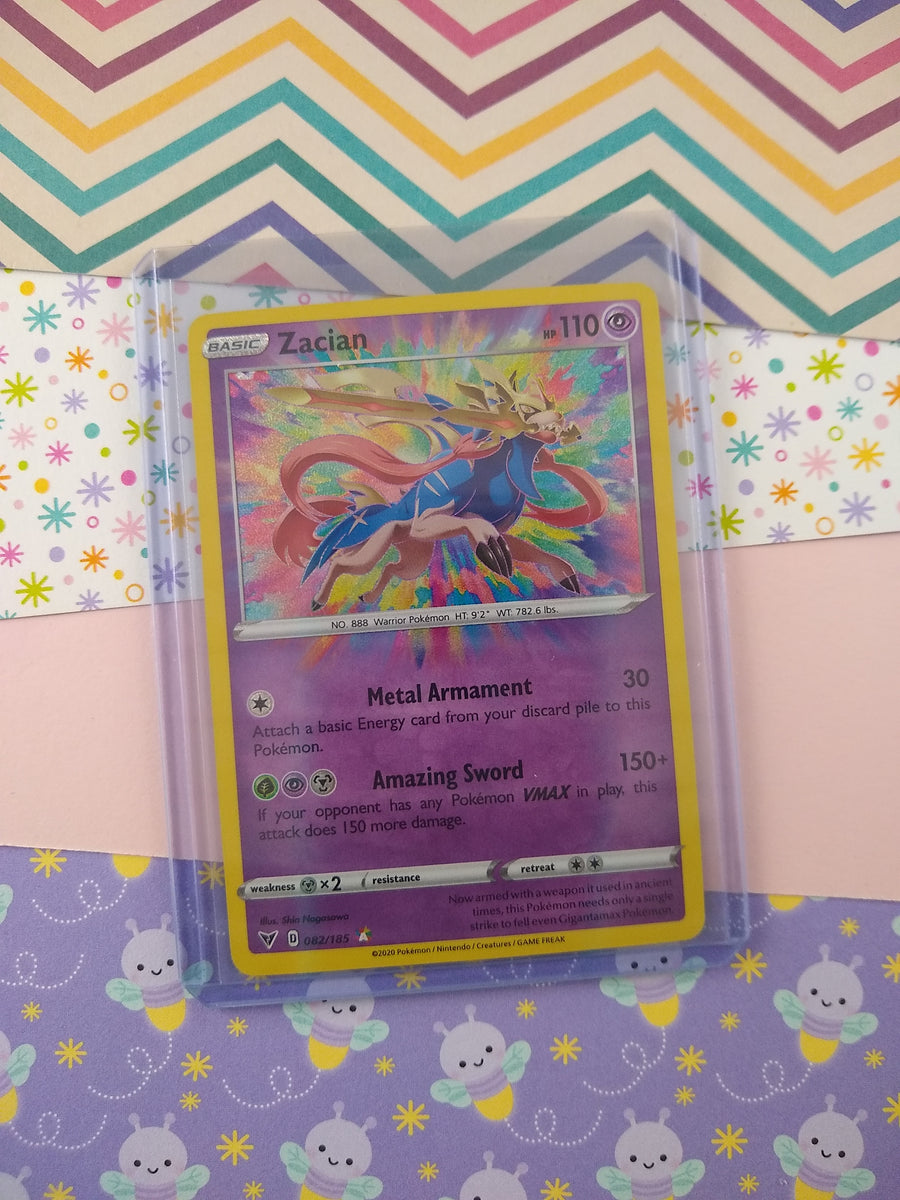 zacian rare card Pokemon TCG - Zacian Vivid Voltage Holographic Card 082/185