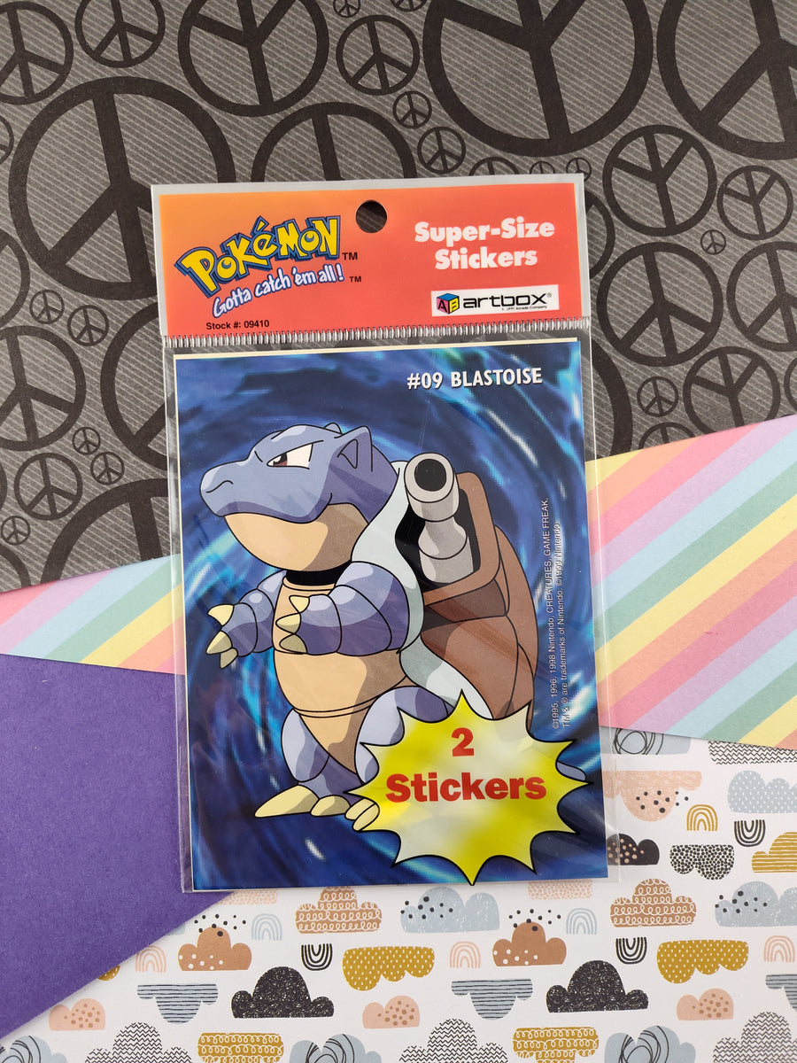 Vintage 1999 Pokemon Blastoise Rapidash Super-Size Artbox Stickers NEW Pfaltzcraftsmore Vintage 1999 Pokemon Blastoise Rapidash Super-Size Artbox Stickers NEW Pfaltzcraftsmore