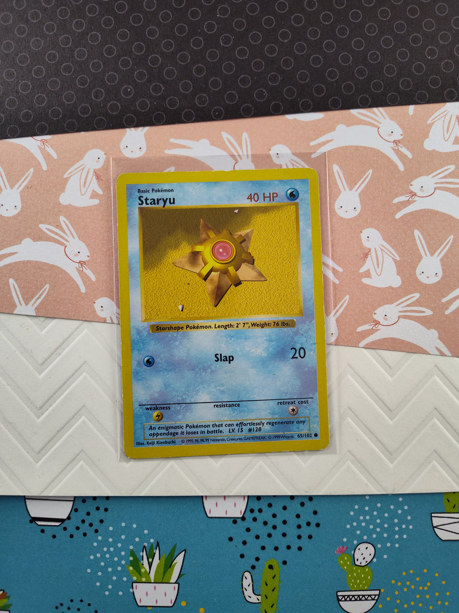 Vintage Common - Shadowless Staryu Base Non-Holo Pokemon Card 65/102 -   Pfaltzcraftsmore