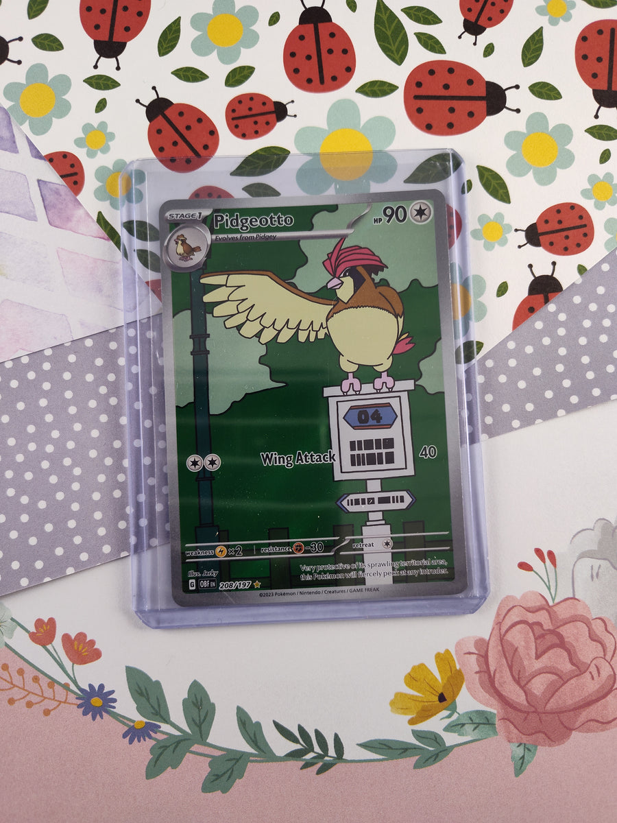 Pokemon TCG - Pidgeotto Obsidian Flames Full Art Holo Card 208/197