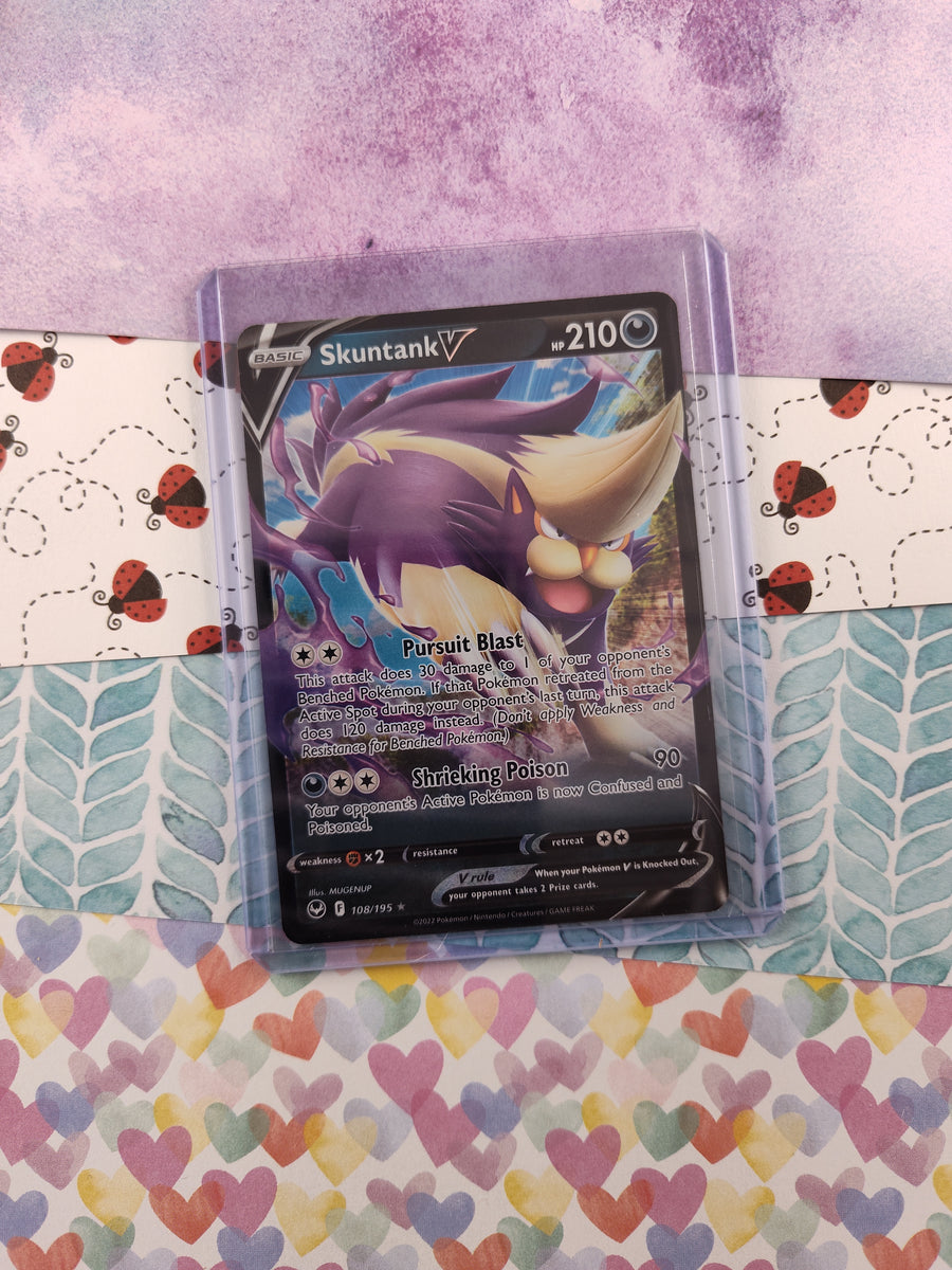 Pokemon TCG - Skuntank V Silver Tempest Full Art Holo Card 108/195