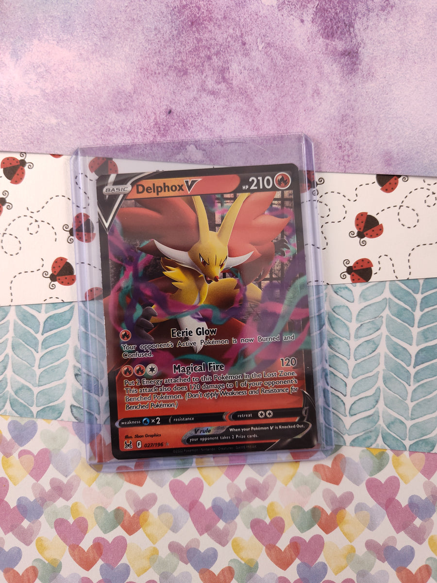 Pokemon TCG - Delphox V Lost Origin Full Art Holo Card 027/196 - NM Pfaltzcraftsmore Pokemon TCG - Delphox V Lost Origin Full Art Holo Card 027/196 - NM Pfaltzcraftsmore