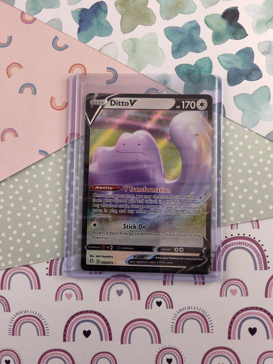 ditto v pokemon card TCG - Shining Fates Full Art Holo 050/072 Style:Token Triumph (Green / White) Brawl offering a unique and Kabu - 055/073 -