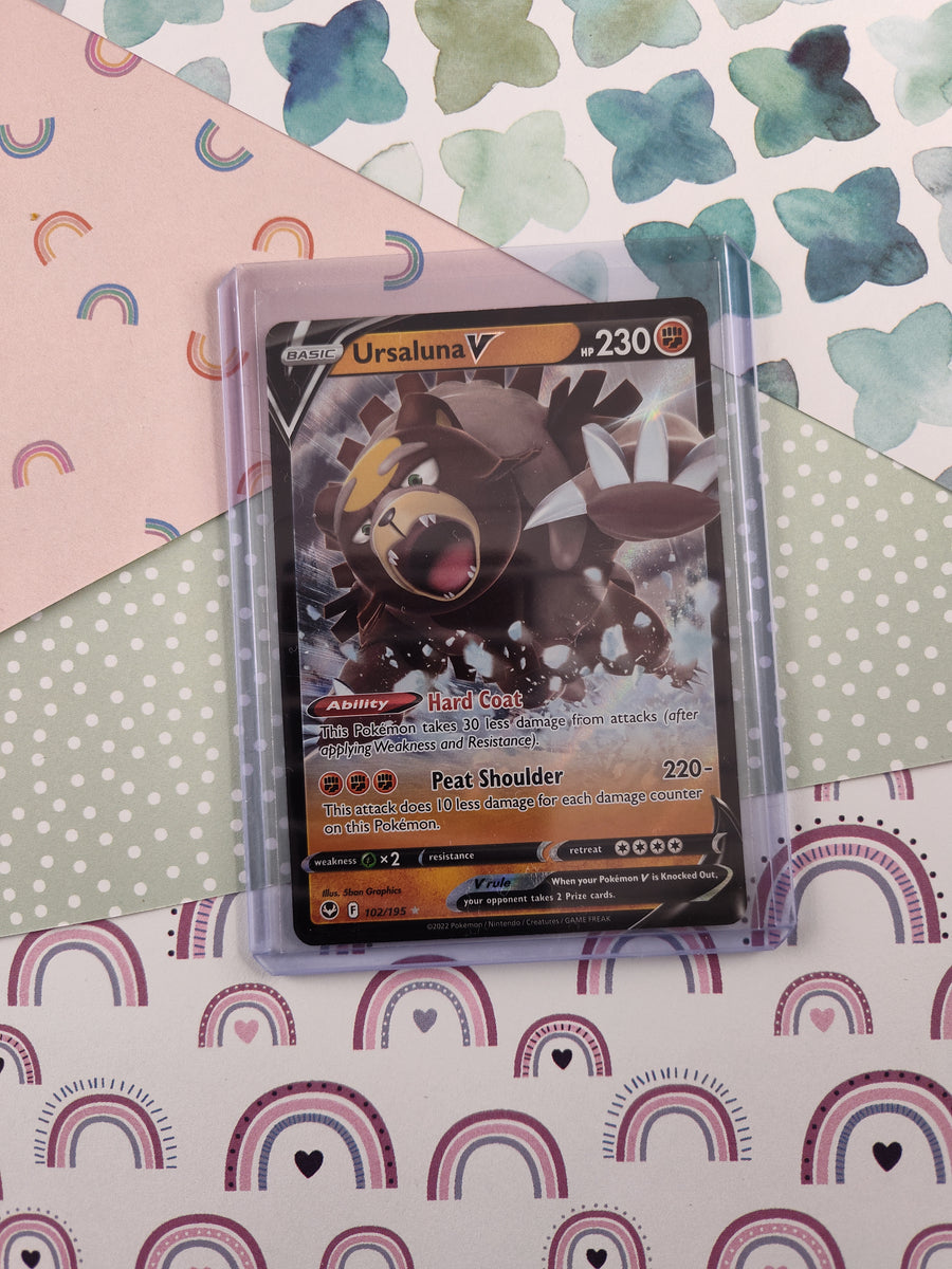 Pokemon TCG - Ursaluna V Silver Tempest Full Art Holo Card 102/195