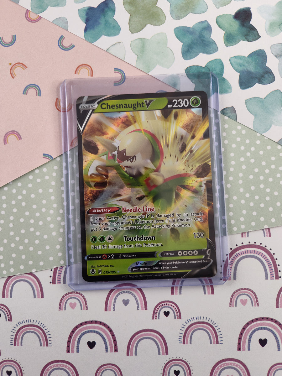 Pokemon TCG - Chesnaught V Silver Tempest Full Art Holo Card 015/195