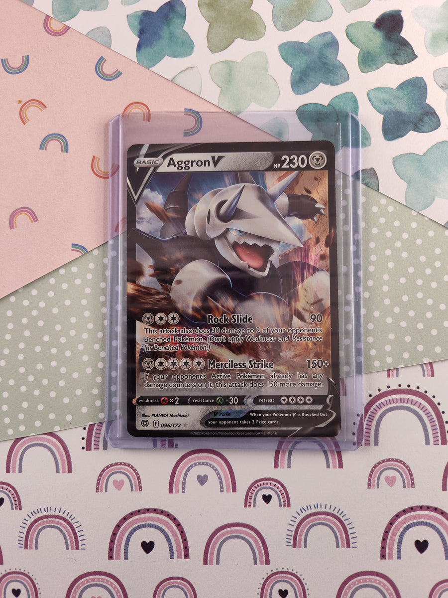 Pokemon TCG - Aggron V Brilliant Stars Full Art Holo Card 096/172 - NM Pfaltzcraftsmore Pokemon TCG - Aggron V Brilliant Stars Full Art Holo Card 096/172 - NM Pfaltzcraftsmore