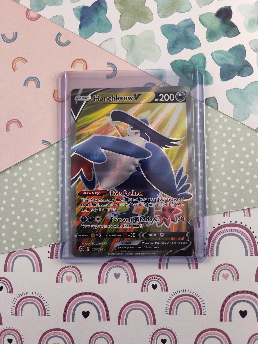 Pokemon TCG - Honchkrow V Brilliant Stars Full Art Holo Card 161/172 - Pfaltzcraftsmore Pokemon TCG - Honchkrow V Brilliant Stars Full Art Holo Card 161/172 - Pfaltzcraftsmore