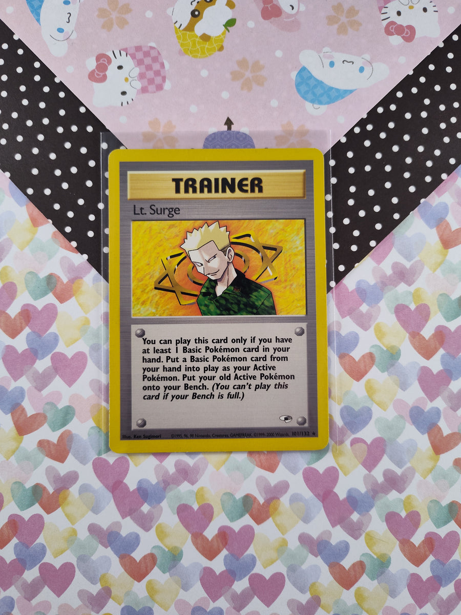 lt surge pokemon card value Vintage Rare - Lt. Gym Heroes Non-Holo 101/132 F / None / Sleeves for Magic 6 EX Box:Mega Meganium ex Misc