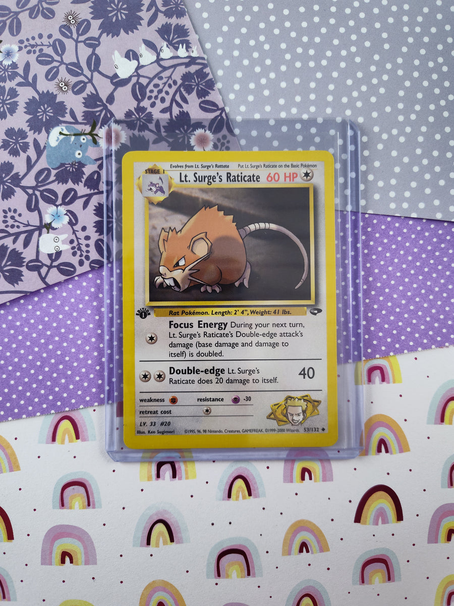 Vintage Uncommon - 1st Edition Lt. Surge's Raticate Gym Challenge Non- Pfaltzcraftsmore Vintage Uncommon - 1st Edition Lt. Surge's Raticate Gym Challenge Non- Pfaltzcraftsmore