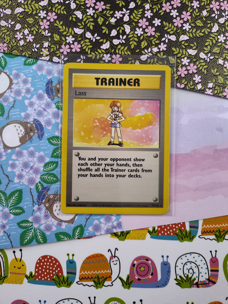 Vintage Rare - Lass Base Set Non-Holo Pokemon Card 75/102