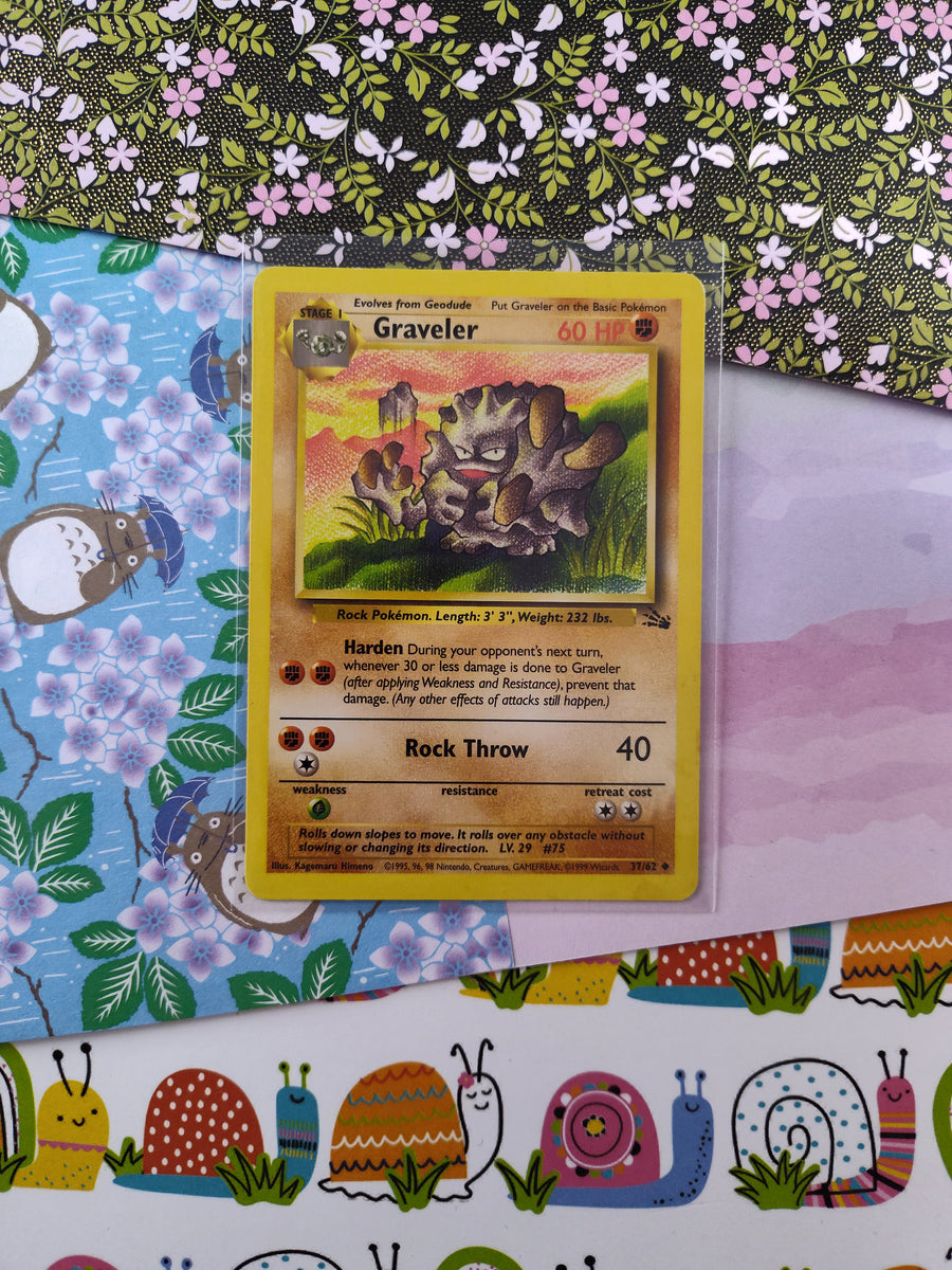 Vintage Uncommon - Graveler Fossil Non-Holo Pokemon Card 37/62 - VG (B Pfaltzcraftsmore Vintage Uncommon - Graveler Fossil Non-Holo Pokemon Card 37/62 - VG (B Pfaltzcraftsmore