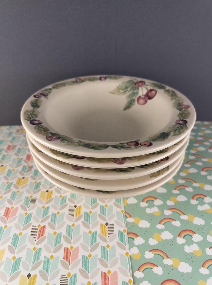 Vintage Pfaltzgraff Jamberry Fruits Soup Bowls Set/5