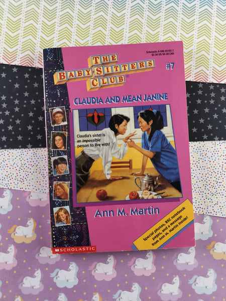 Vintage 1987 1st Printing The Baby-Sitters Club "Claudia and Mean Janine" #7 Softcover, Like New