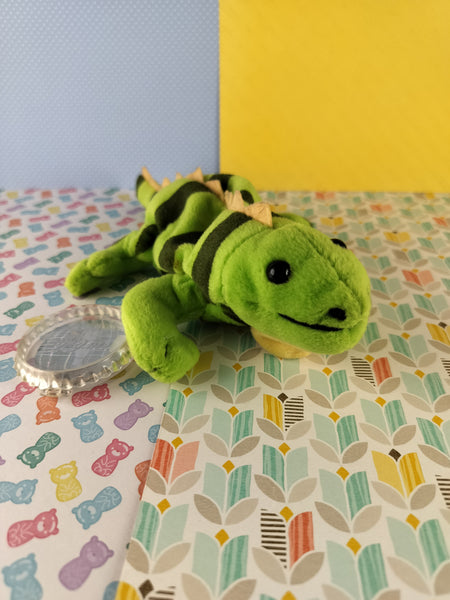 Vintage 1999 Coca Cola International Collection Beanbag Plush Toy w/Tag, Paco the Iguana