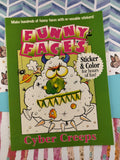 Vintage Cyber Creeps Funny Faces Sticker & Color Paperback/Softcover Activity Book