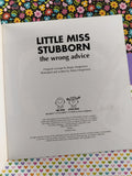 Vintage 1998 Mr. Men, Little Miss Stubborn the Wrong Advice Softcover Paperback Book, Like New