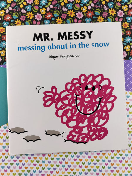 Vintage 1998 Mr. Men, Mr. Messy Messing About in the Snow Softcover Paperback Book, Like New