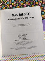 Vintage 1998 Mr. Men, Mr. Messy Messing About in the Snow Softcover Paperback Book, Like New