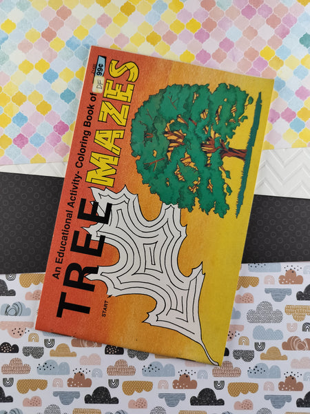 Vintage 1989 Educational Activity-Coloring Book of Tree Mazes by Spizzirri Publishing, Inc, Paperback
