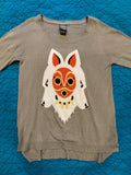 Her Universe Studio Ghibli Princess Mononoke Gray Wolf Sweater Women's Large