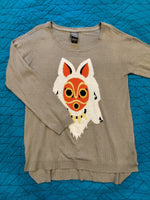 Her Universe Studio Ghibli Princess Mononoke Gray Wolf Sweater Women's Large