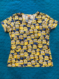 Despicable Me Minions Women's Size XS Yellow Short-Sleeved Scrub Top