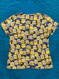 Despicable Me Minions Women's Size XS Yellow Short-Sleeved Scrub Top