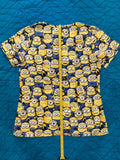 Despicable Me Minions Women's Size XS Yellow Short-Sleeved Scrub Top