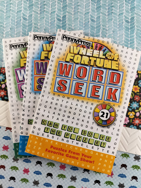 2016 PennyPress Wheel of Fortune Word Seek Pocket Activity Puzzle Books Set/3