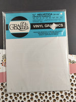 Graffiti Vinyl Graphics 1/4" Helvetica (White) Capitals & Numerals Sealed Pack of Decals