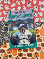 Vintage 1996 1st Printing R.L. Stine Goosebumps #33, The Horror at Camp Jellyjam Softcover *w/Decal*