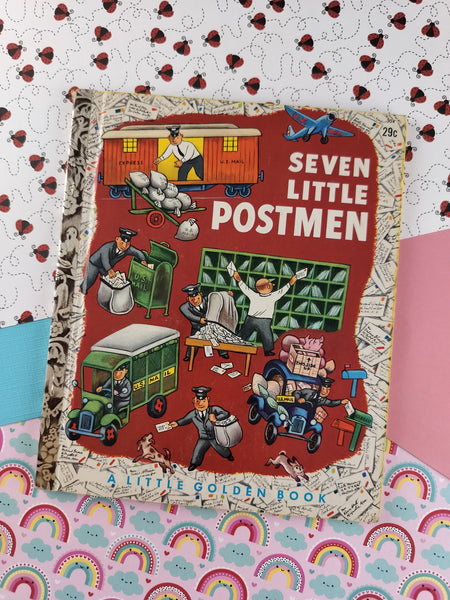 Vintage 1952 1st Printing Little Golden Book: Seven Little Postmen Hardcover