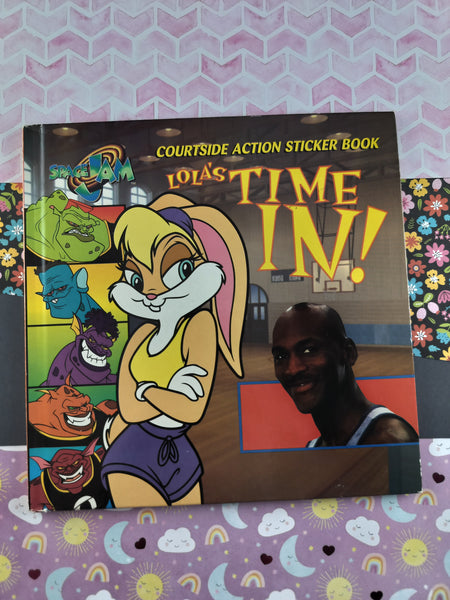 Vintage 1996 Space Jam Courtside Action Sticker Book "Lola's Time In!" Hardcover *With Stickers*