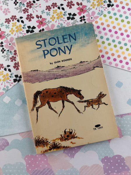 Vintage 1969 1st Printing Stolen Pony by Glen Rounds Softcover
