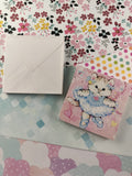 Vintage 1994 Hallmark Miniature Blank Cards Ballerina Kitty Cat w/Envelopes Set/12