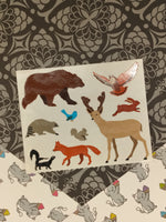 Vintage Mrs. Grossman's "Wilderness Animals" Half Sticker Sheet, Unused