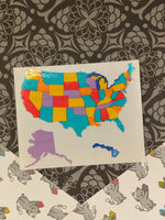 Vintage Mrs. Grossman's "United States Map" Half Sticker Sheet, Unused
