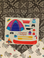 Vintage Mrs. Grossman's "Camping Outdoors Fun" Half Sticker Sheet, Unused