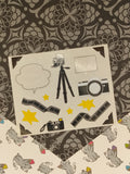 Vintage Mrs. Grossman's "Lights, Camera, Action!" Half Sticker Sheet, Unused