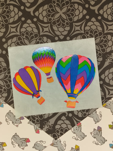 Vintage Mrs. Grossman's "Rainbow Hot Air Balloons" Half Sticker Sheet, Unused