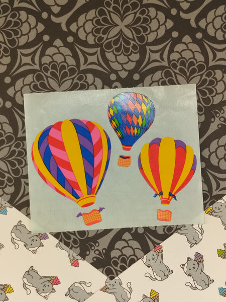 Vintage Mrs. Grossman's "Rainbow Hot Air Balloons" Half Sticker Sheet, Unused