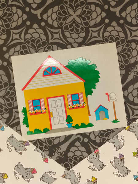 Vintage Mrs. Grossman's "Yellow House" Half Sticker Sheet, Unused